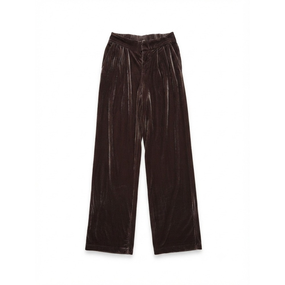 A New Day Womens Mauve Velvet Wide Leg Pants Size 0 NWT Brown Trousers